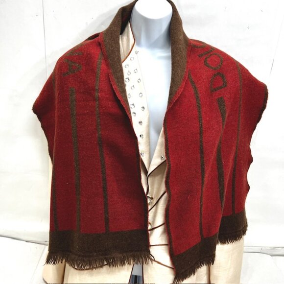 #1  ,  Vintage Dolce & Gabbana wool scarf for both men or women in burgundy brow - Picture 3 of 9